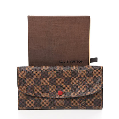 Louis Vuitton Damier Ebene Emilie Wallet Red 6 of 6