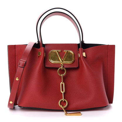 Valentino Garavani Grainy Calfskin Small VLogo Escape Shopper Rosso Valentino 1 of 12