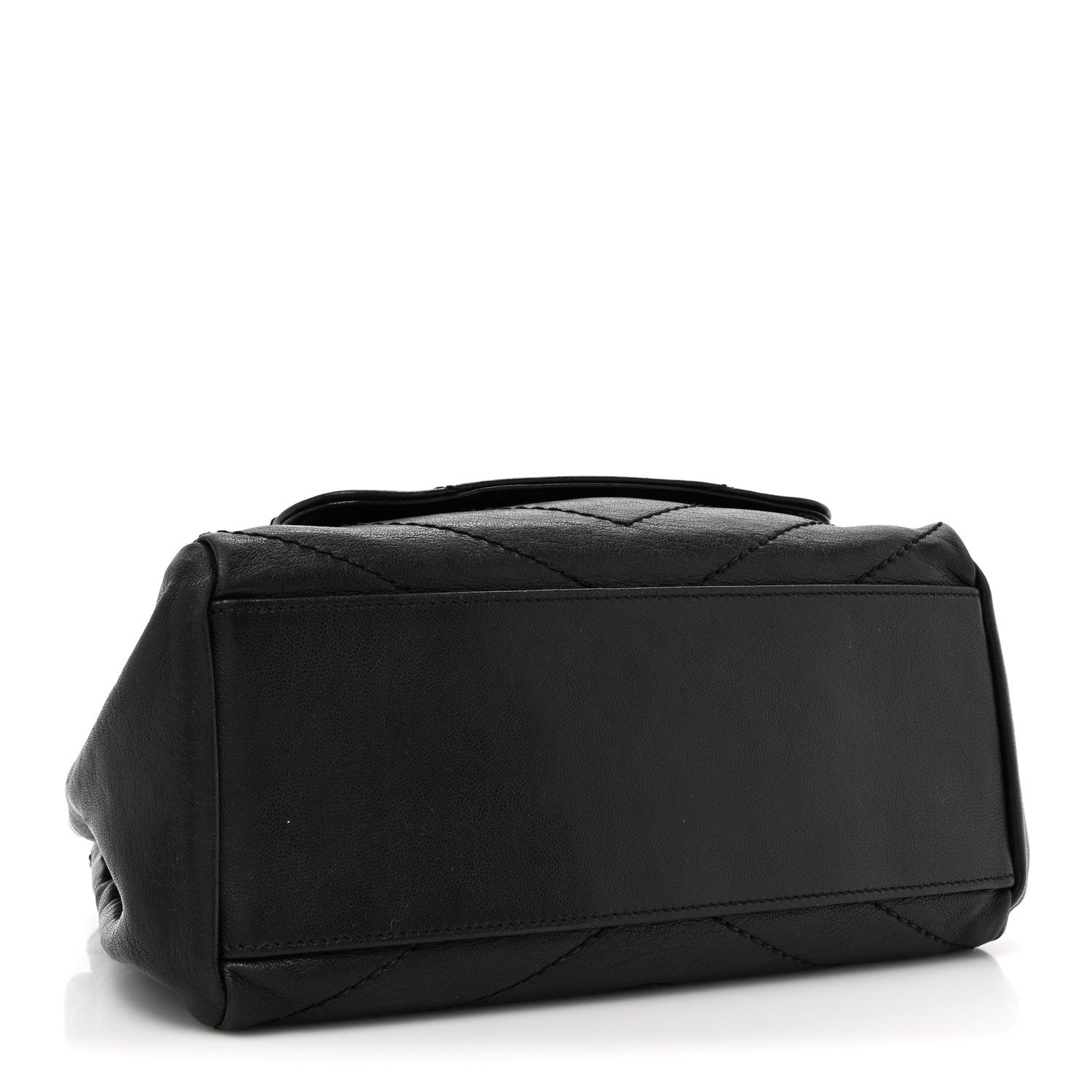 Saint Laurent Pebbled Lambskin Chevron Monogram Small Nolita Black 4 of 17