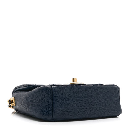 Chanel Caviar Quilted Small Twist Your Buttons Flap Blue 4 of 10