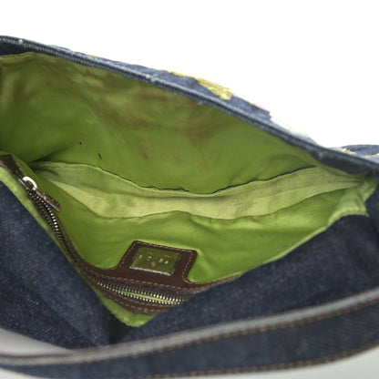Fendi Denim Flower Applique Baguette Blue 4 of 4
