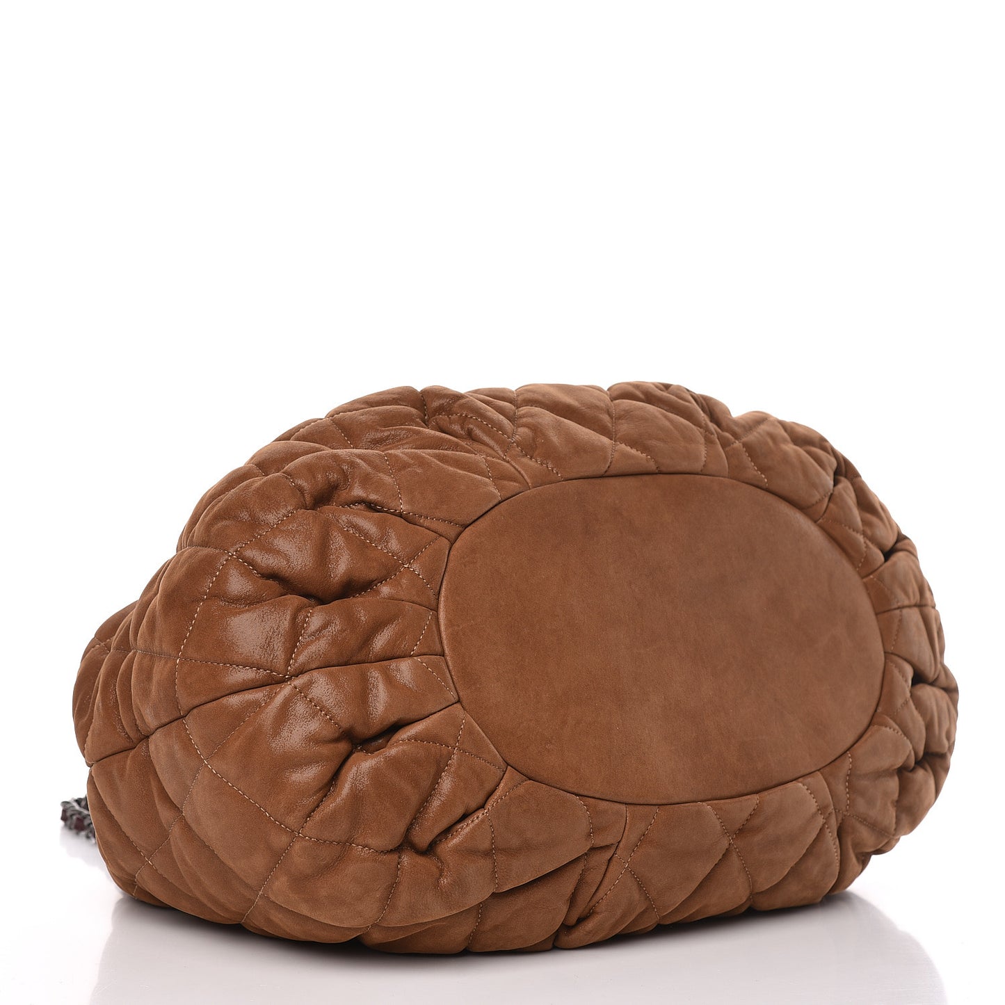 Iridescent Calfskin Quilted Large In The Mix Tote Light Brown