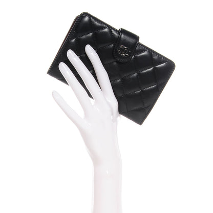 Chanel Lambskin Quilted L-Zip Pocket Wallet Black 2 of 7