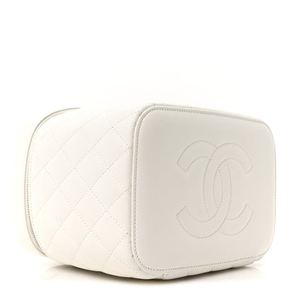Chanel Caviar Quilted Large Vanity Pouch White 4 of 10