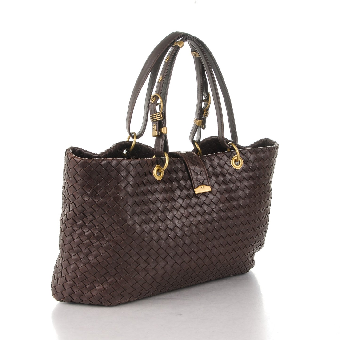 Nappa Intrecciato Large Capri Tote Ebano
