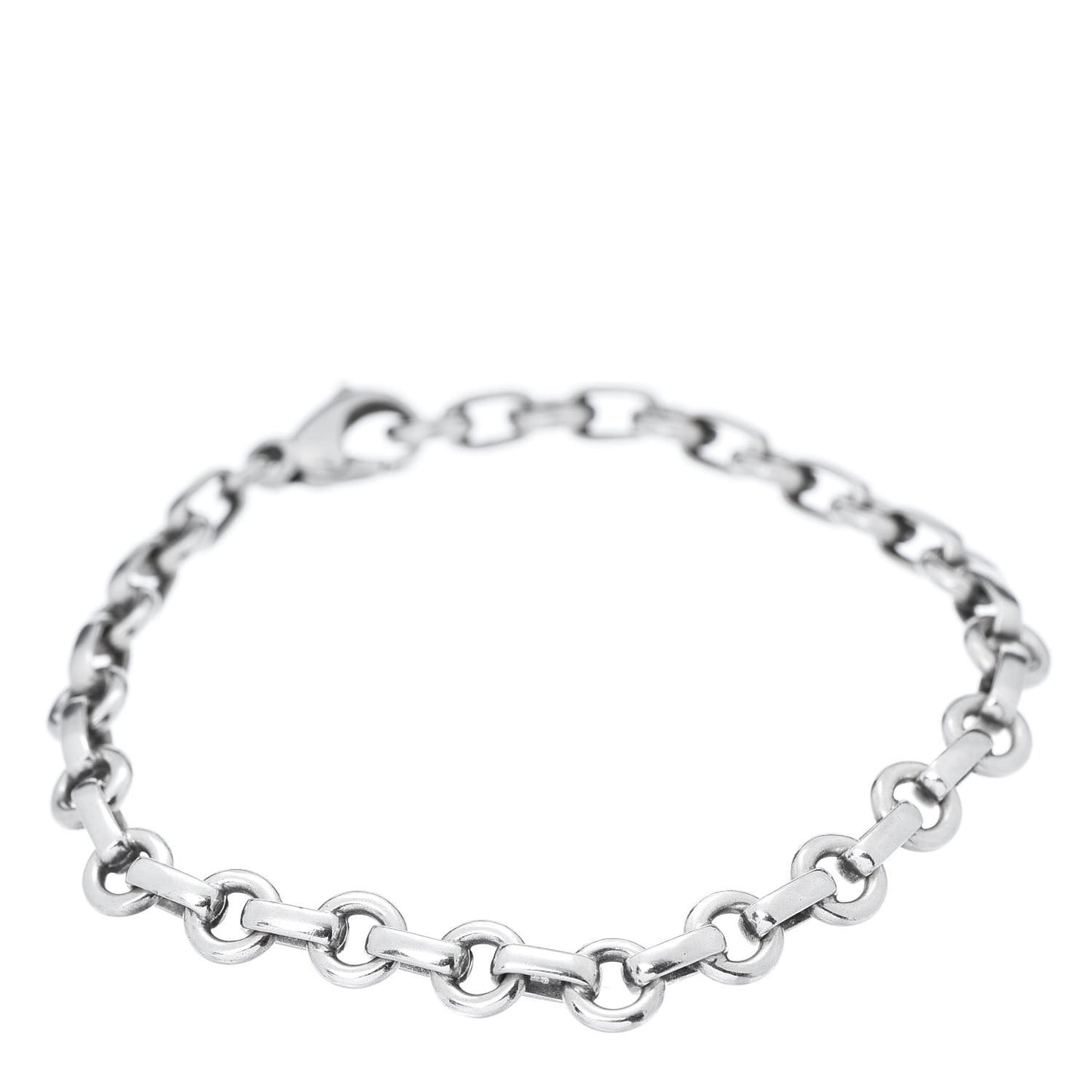 Sterling Silver Round Chain Link Bracelet