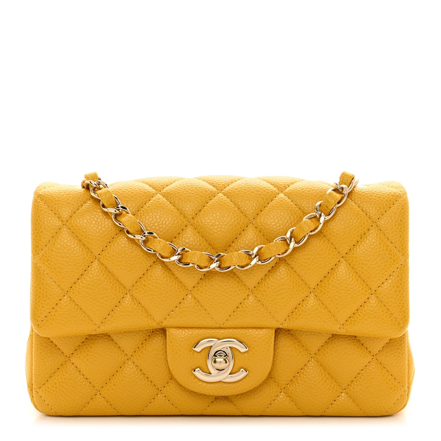 Chanel Caviar Quilted Mini Rectangular Flap Yellow 1 of 11
