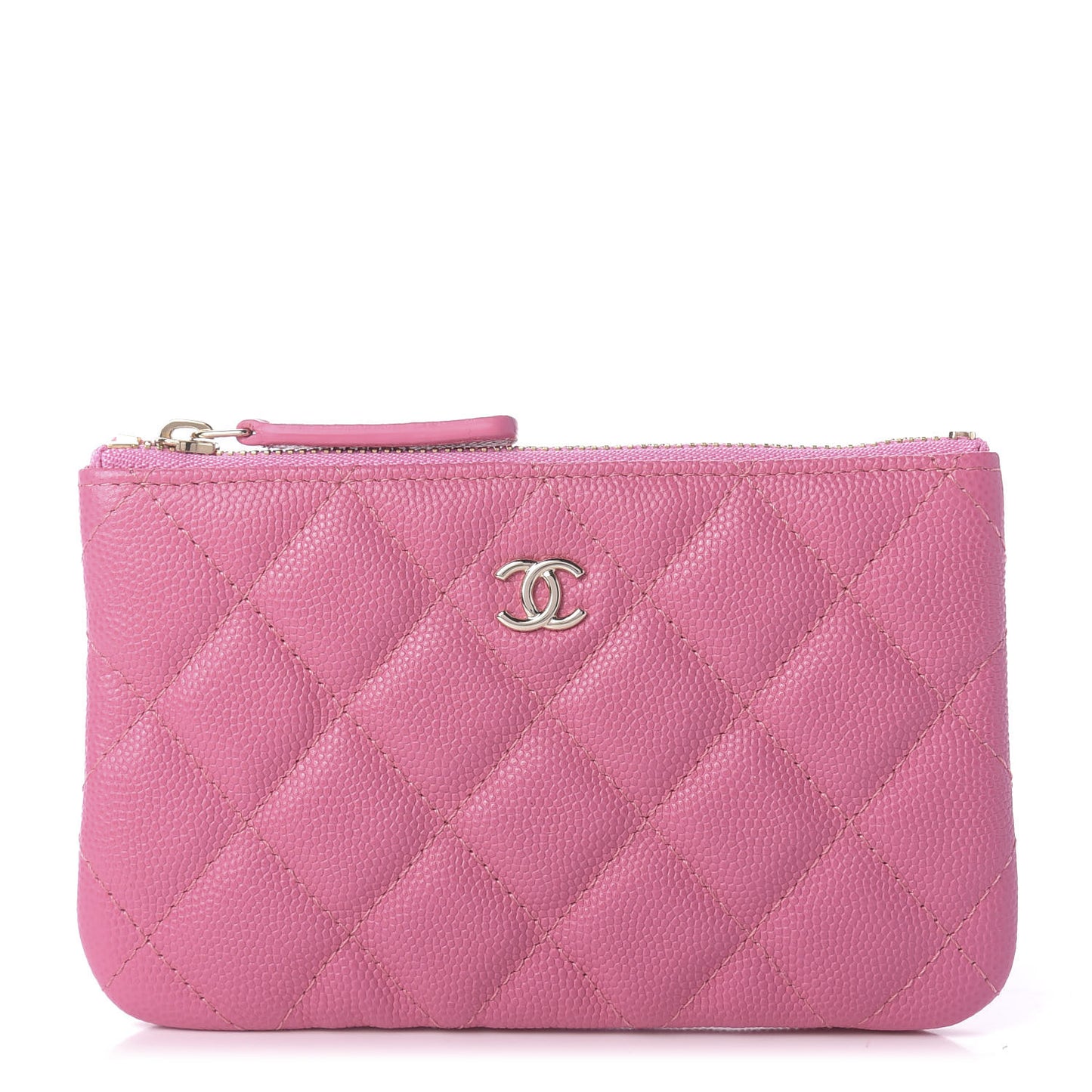 Caviar Quilted Coin Purse Case Pink