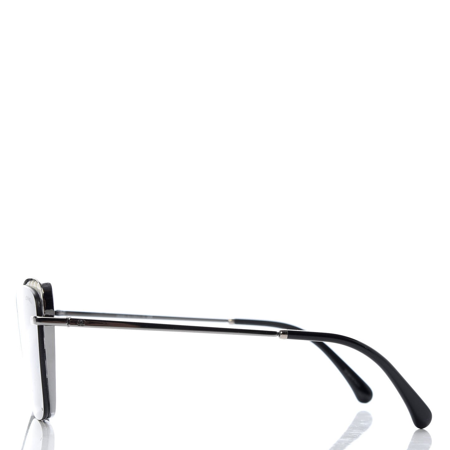 Metal Square Frame Pearl Sunglasses 4235-H Dark Grey