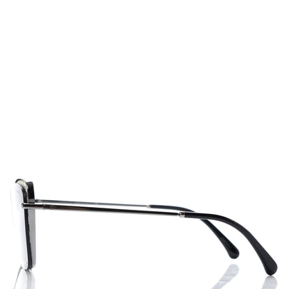 Chanel Metal Square Frame Pearl Sunglasses 4235-H Dark Grey 3 of 8