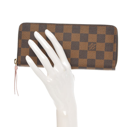 Louis Vuitton Damier Ebene Clemence Wallet Rose Ballerine 2 of 7