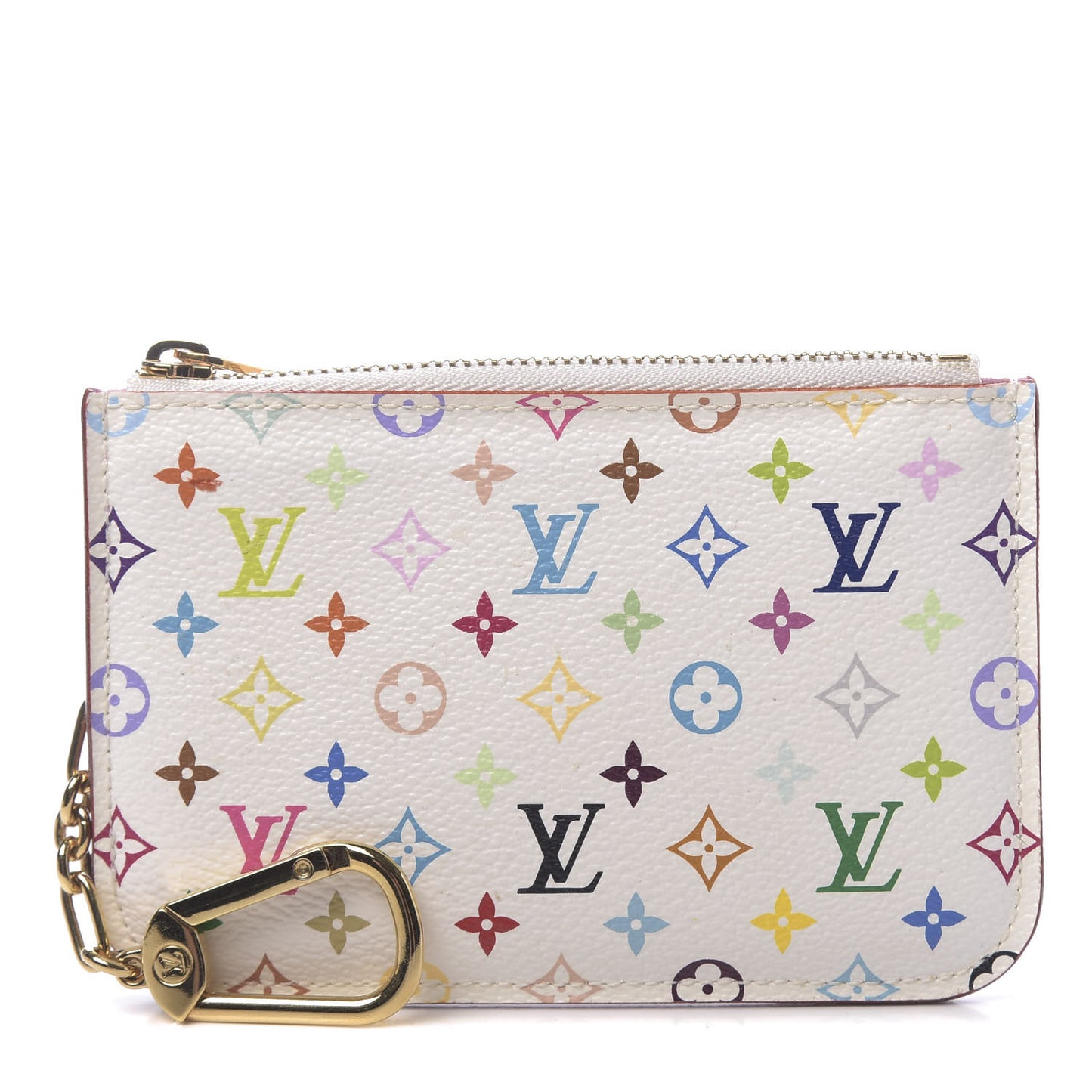Monogram Multicolor Key Pouch White Litchi