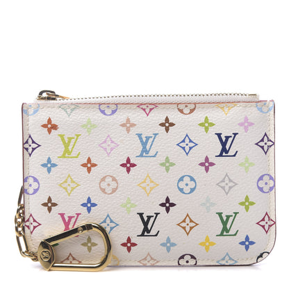 Louis Vuitton Monogram Multicolor Key Pouch White Litchi 1 of 7