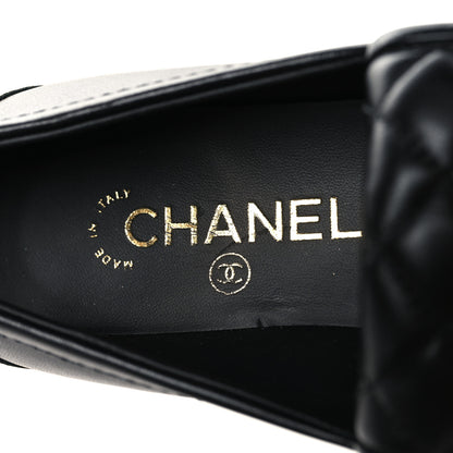 Chanel Lambskin Quilted CC Turnlock Loafers 38 Black 9 of 9