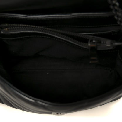 Saint Laurent Calfskin Y Quilted Monogram Monochrome Small Loulou Chain Satchel Black 5 of 11