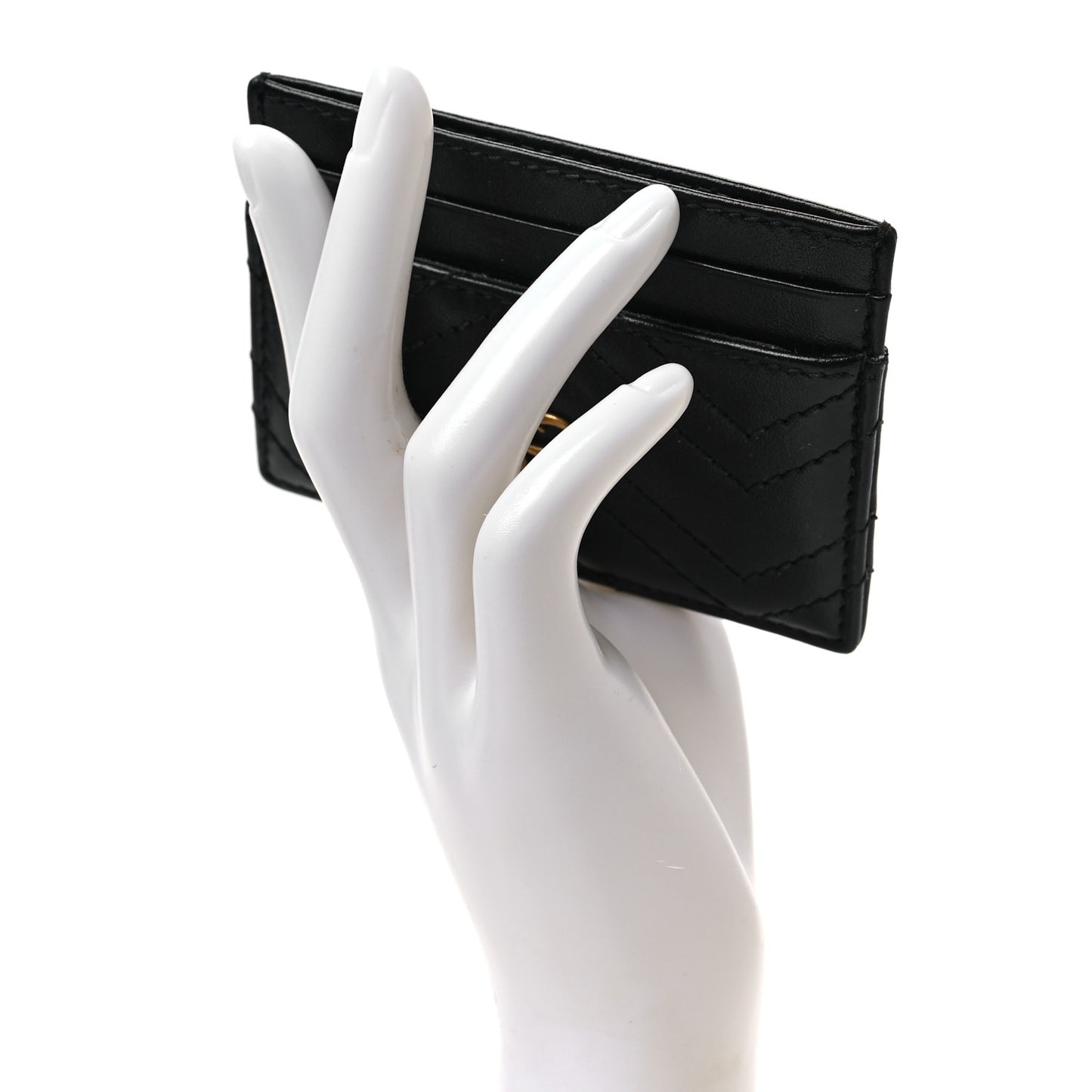 Calfskin Matelasse GG Marmont Card Holder Black