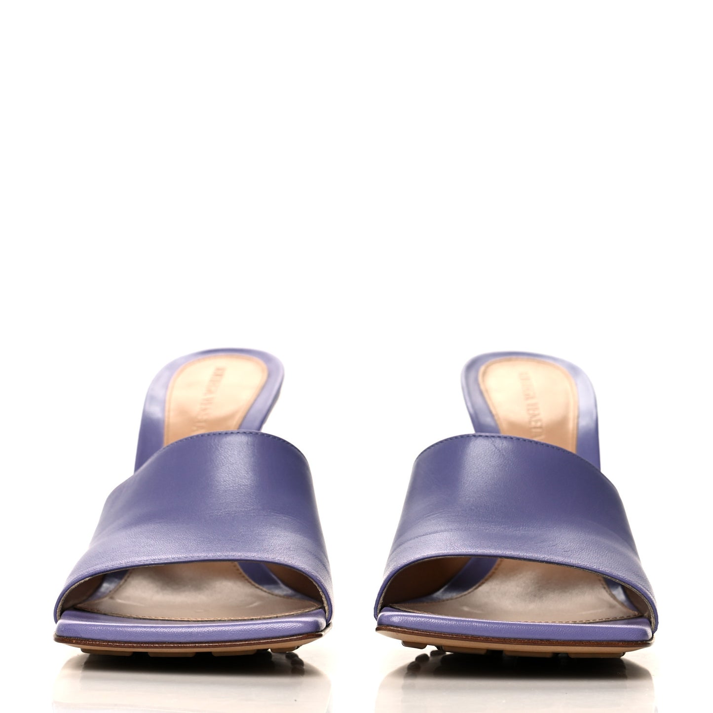 Lambskin Stretch Mule Sandals 39.5 Lavender