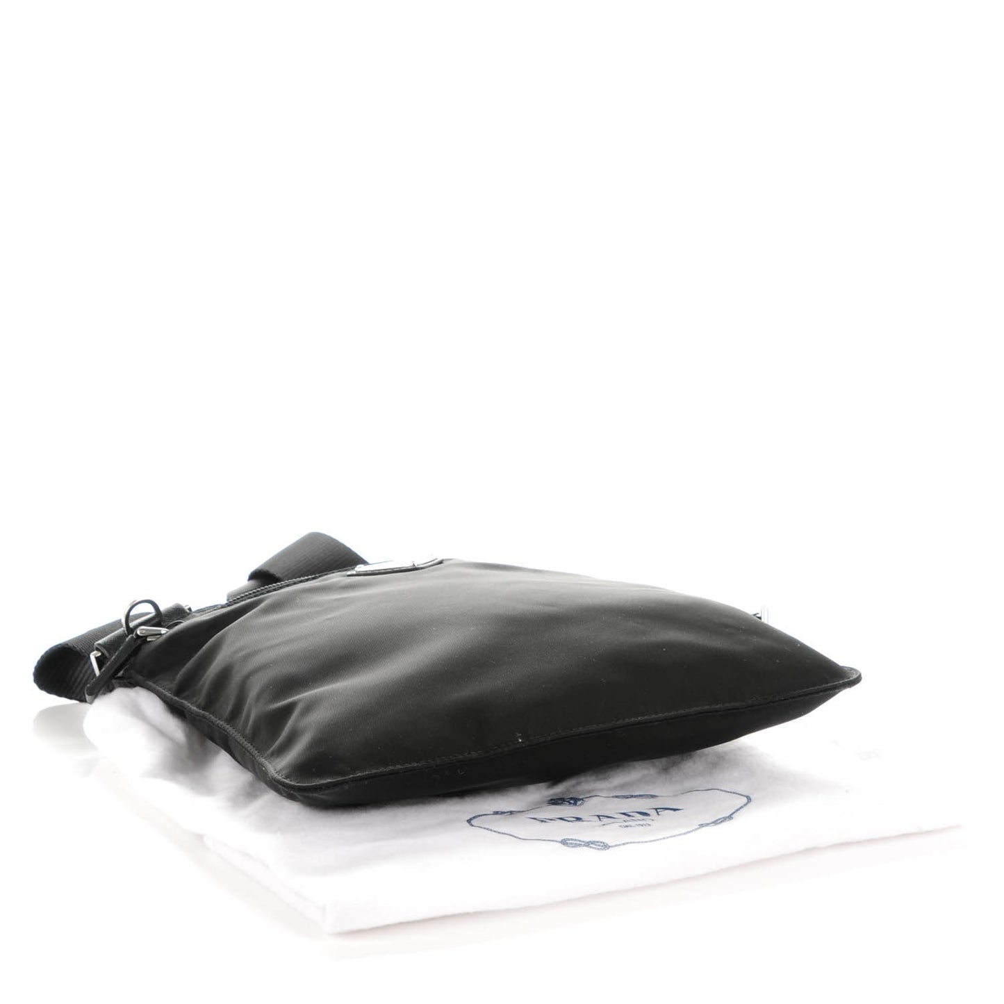 Nylon Vela Flat Messenger Bag Black