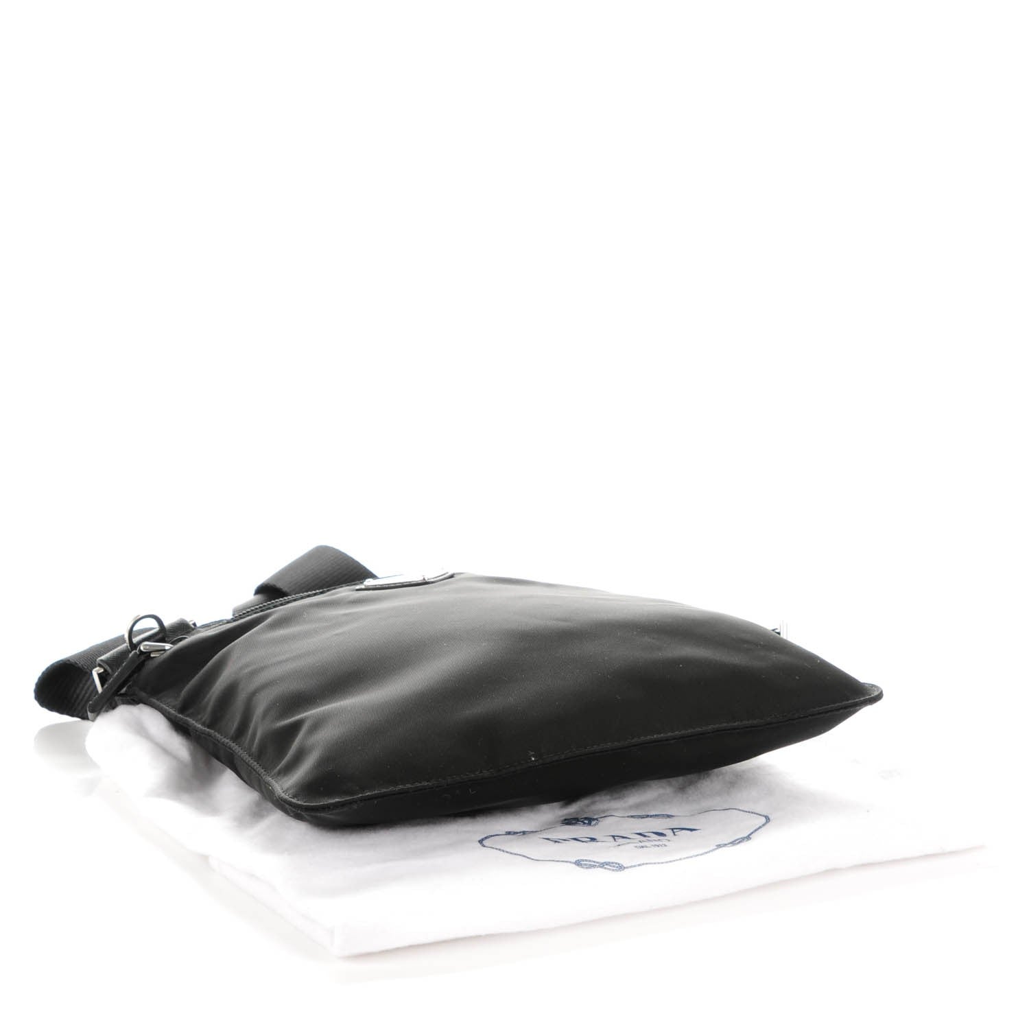 Prada Nylon Vela Flat Messenger Bag Black 4 of 7
