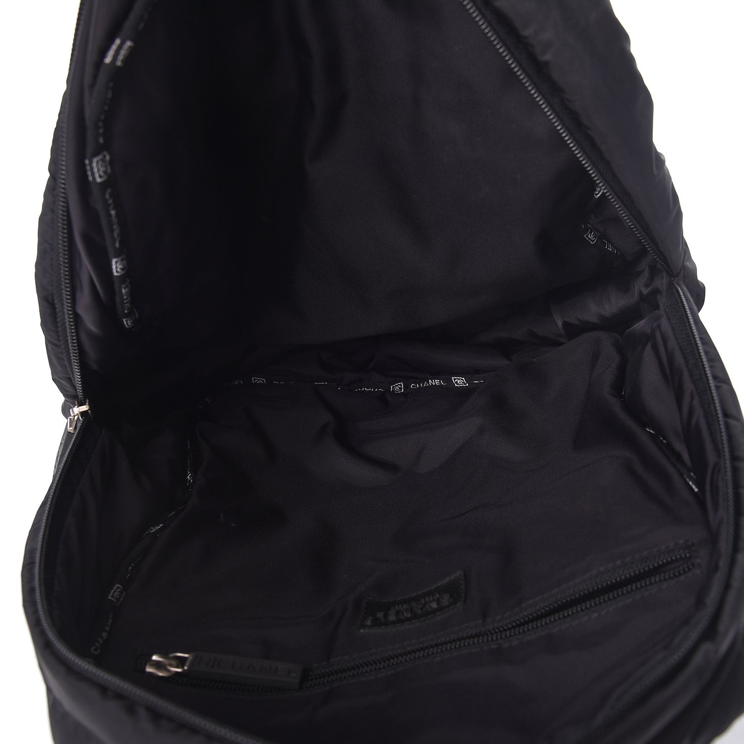 Nylon Embroidered CC Backpack White Black
