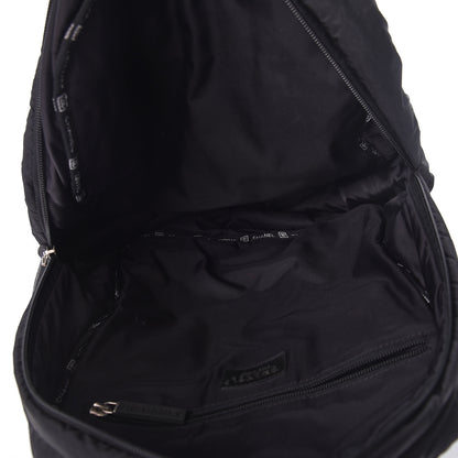 Chanel Nylon Embroidered CC Backpack White Black 5 of 14