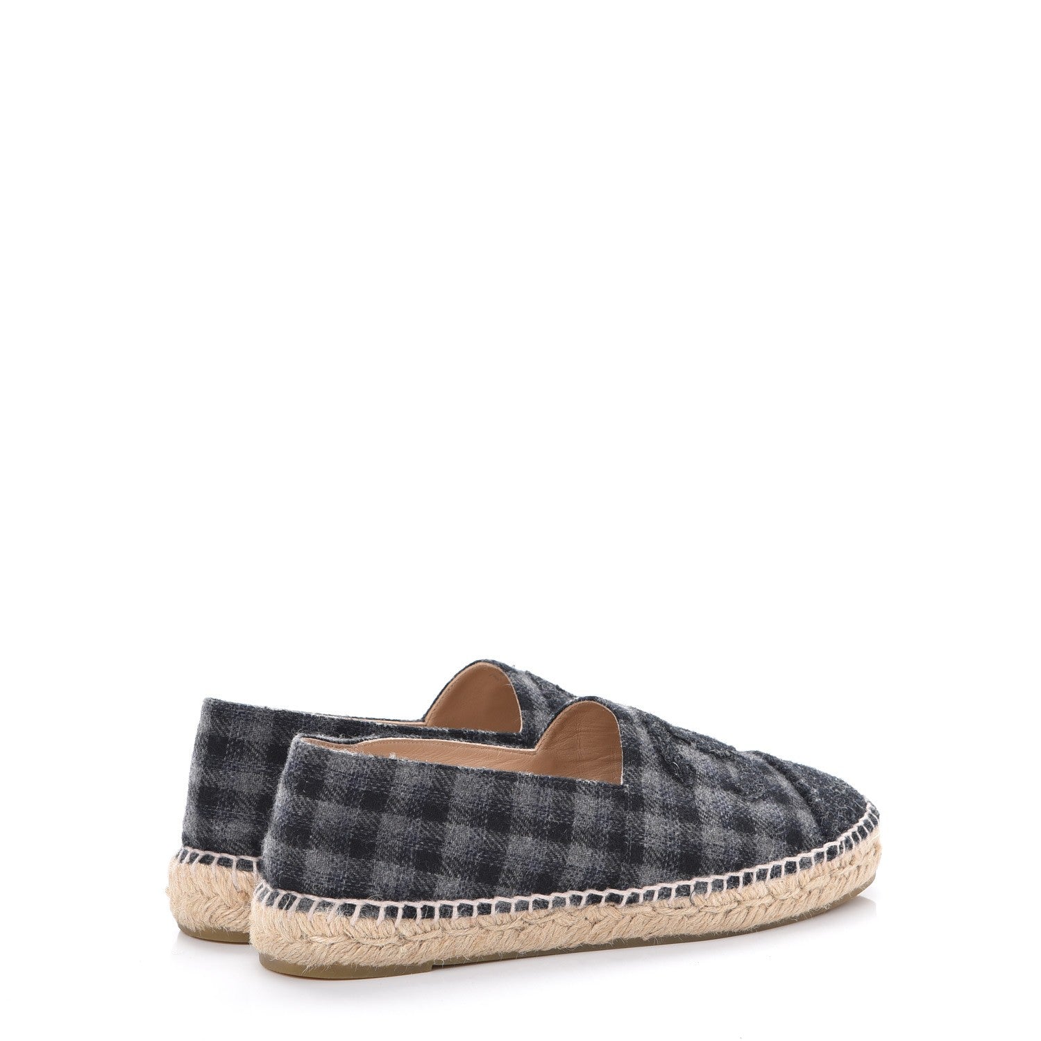 Chanel Flannel CC Espadrilles 38 Grey Black 4 of 11