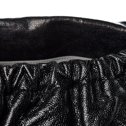 Chanel Crumpled Caviar Quilted Maxi Elastic Flap Black 11 of 15