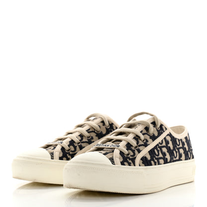 Christian Dior Canvas Oblique Walk'N'Dior Low Top Sneakers 37 Deep Blue 3 of 8