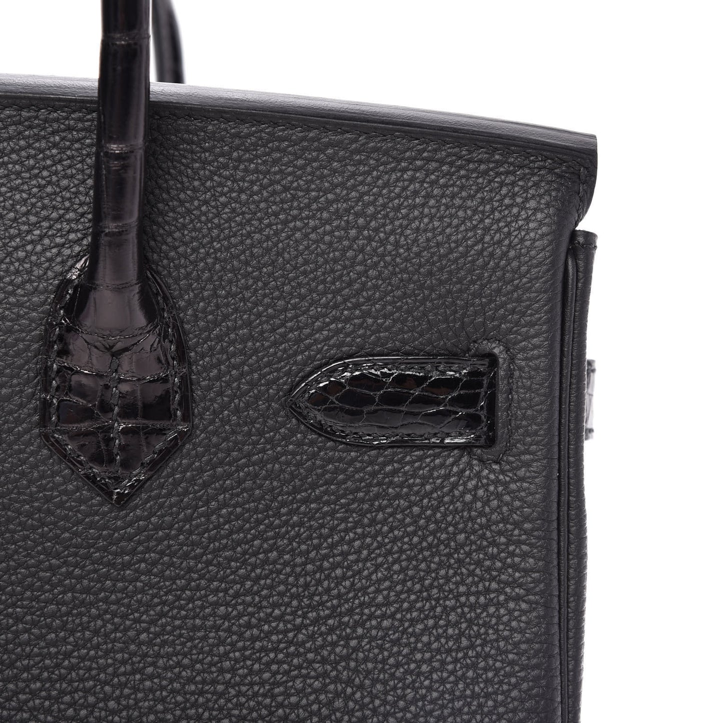 Taurillon Novillo Shiny Niloticus Crocodile Birkin Touch 30 Black