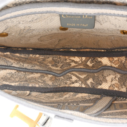 Christian Dior Canvas Embroidered Toile de Jouy Saddle Bag Gray 6 of 10