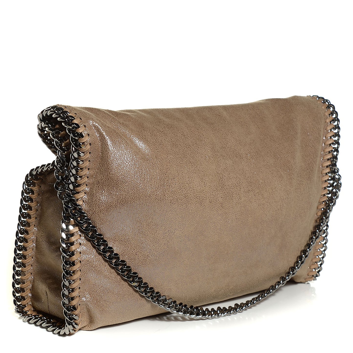 Shaggy Deer Falabella Fold Over Tote Taupe
