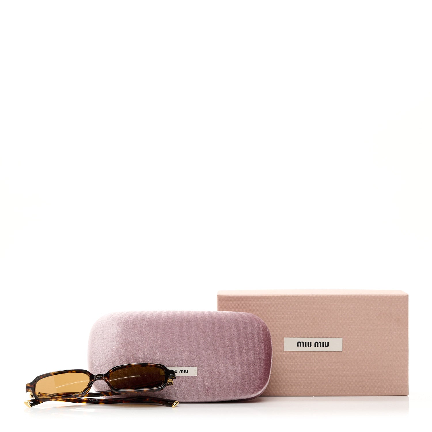 Miu Miu Acetate Rectangle Regard Sunglasses SMU11Z Camel Beige 8 of 8