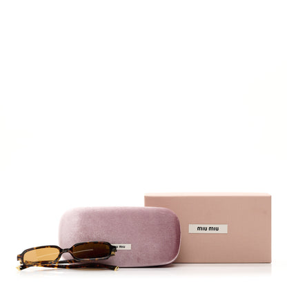Miu Miu Acetate Rectangle Regard Sunglasses SMU11Z Camel Beige 8 of 8