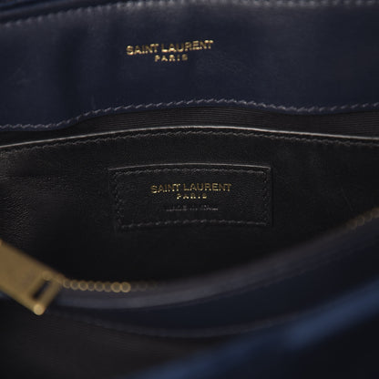 Saint Laurent Velvet Y Quilted Monogram Small Loulou Chain Satchel Medium Blue 7 of 11
