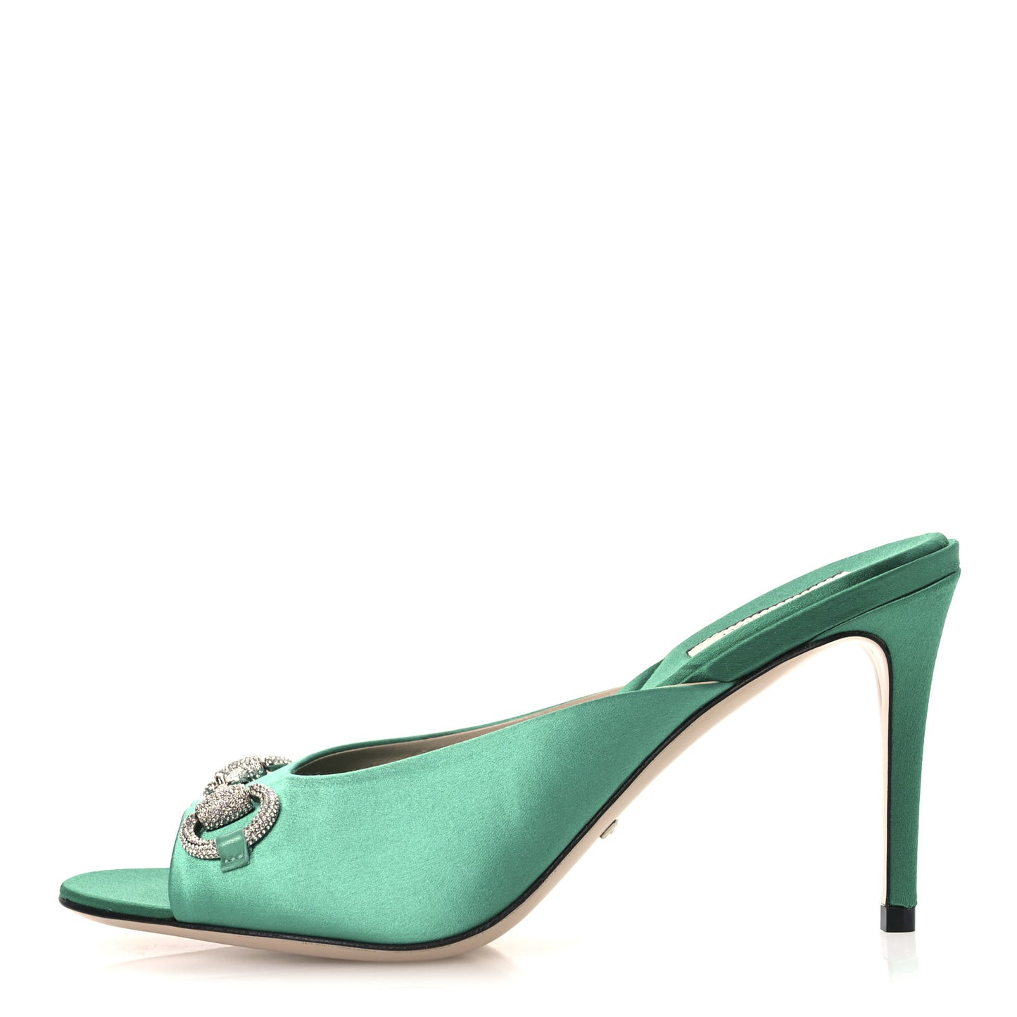 Raso Seta Malaga Kid Crystal Horsebit Sandals 37 Jade Caribbean Green