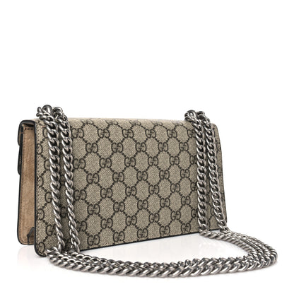 Gucci GG Supreme Monogram Suede Crystal Small Dionysus Shoulder Bag Beige Ebony Taupe 3 of 11