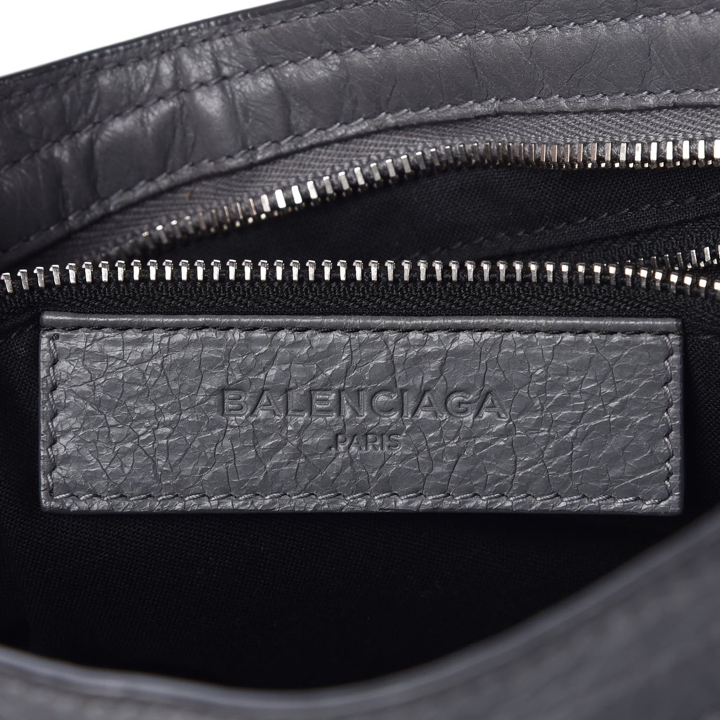 Agneau Silver Metallic Edge Hardware S City Gris Cendre