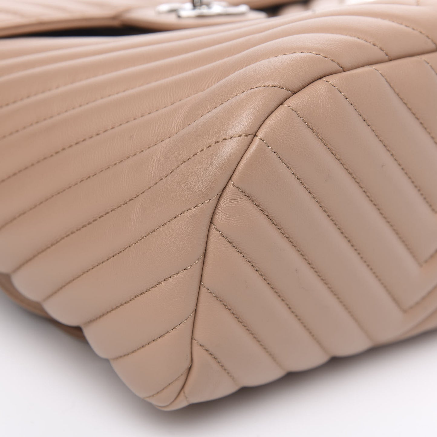 Calfskin Chevron Quilted Small Urban Spirit Backpack Beige