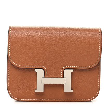 Hermes Evercolor Constance Slim Wallet Gold 3 of 10