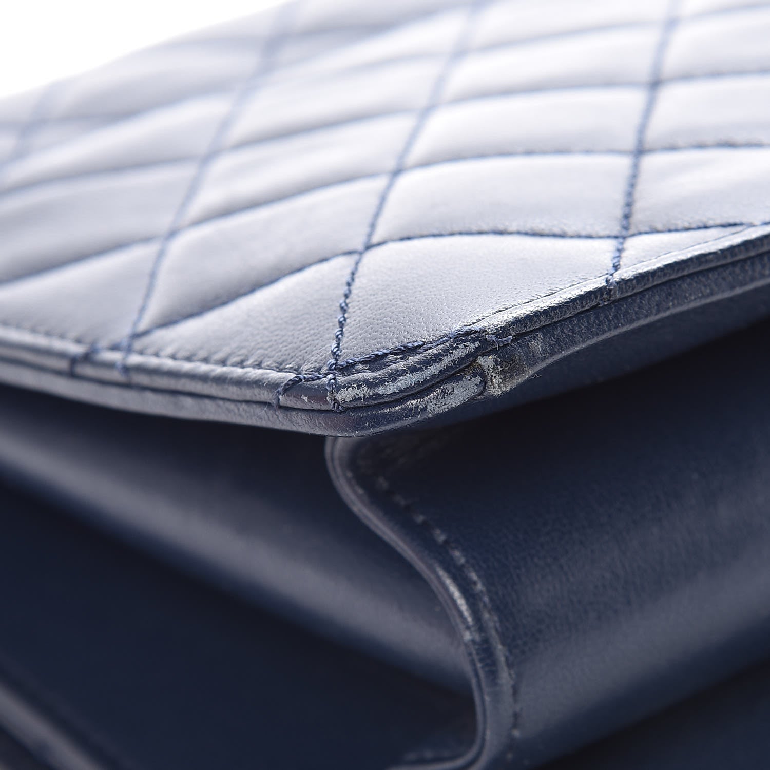 Chanel Sheepskin Quilted Large Beauty Lock Flap Navy Blue 16 of 20