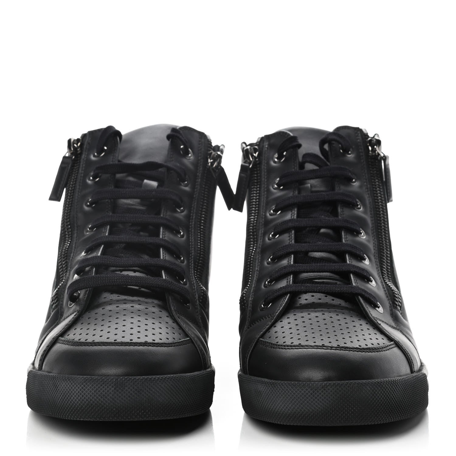 Chanel Calfskin Mens High Top CC Sneakers 41 Black 2 of 9
