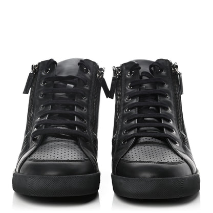 Chanel Calfskin Mens High Top CC Sneakers 41 Black 2 of 9