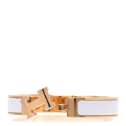 Hermes Enamel Narrow Clic Clac H Bracelet PM White 4 of 6