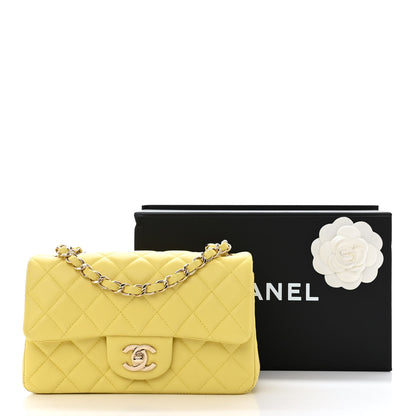 Chanel Lambskin Quilted Mini Rectangular Flap Light Yellow 11 of 11