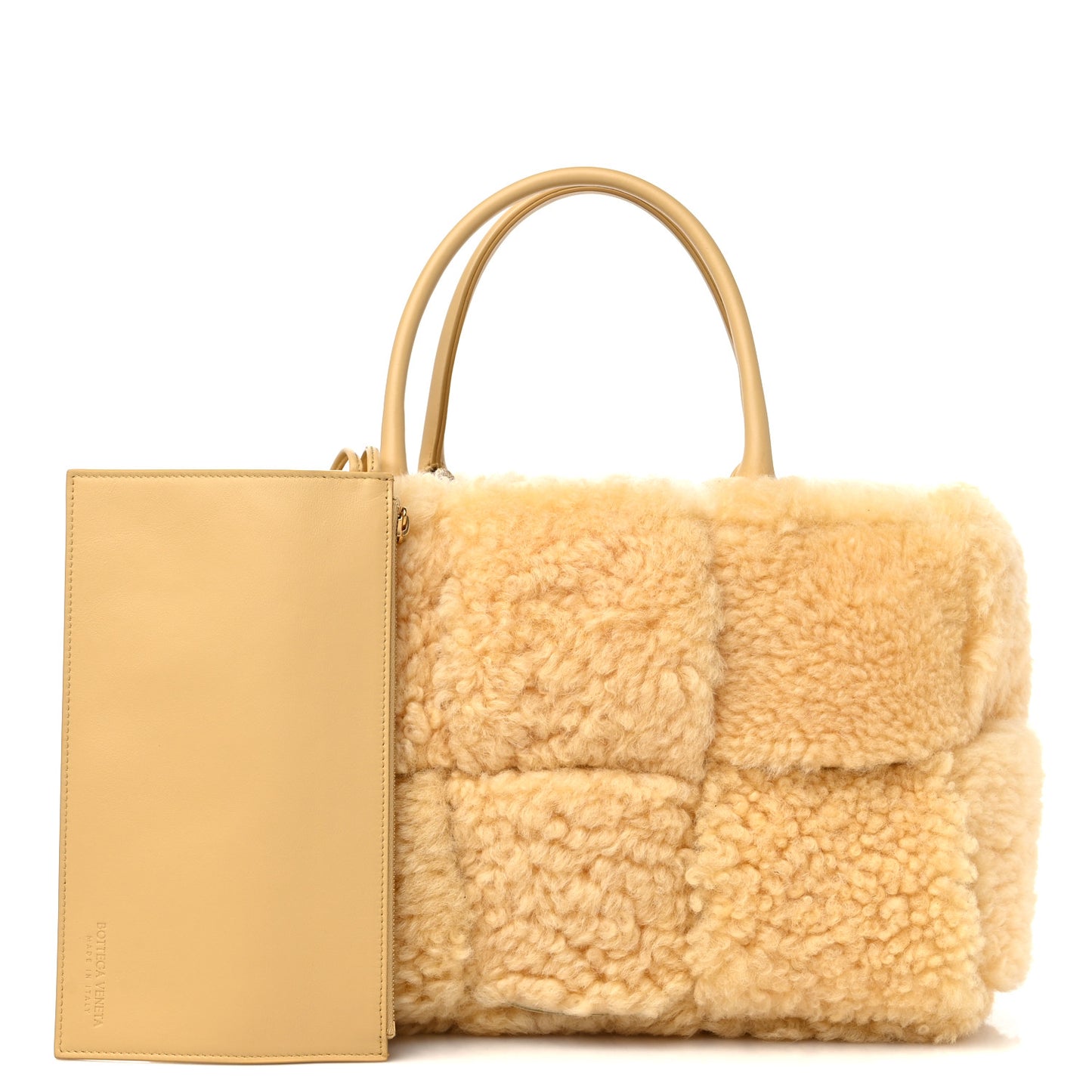 Shearling Small Intrecciato Arco Tote Teddy