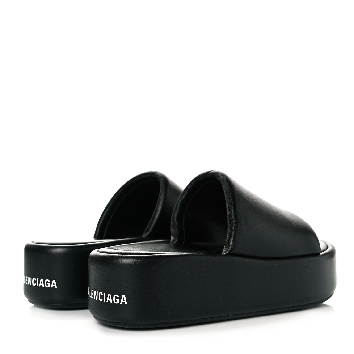 Balenciaga Smooth Nappa Logo Rise Platform Sandals 37 Black White 4 of 8