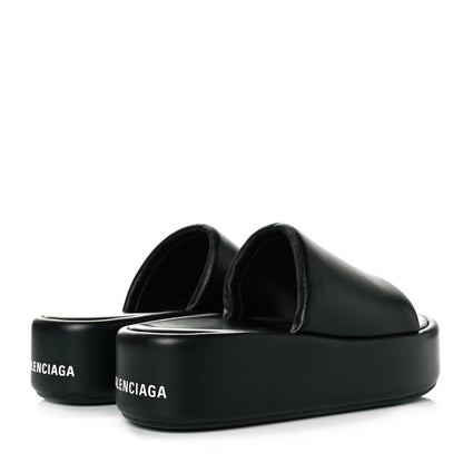Balenciaga Smooth Nappa Logo Rise Platform Sandals 37 Black White 4 of 8
