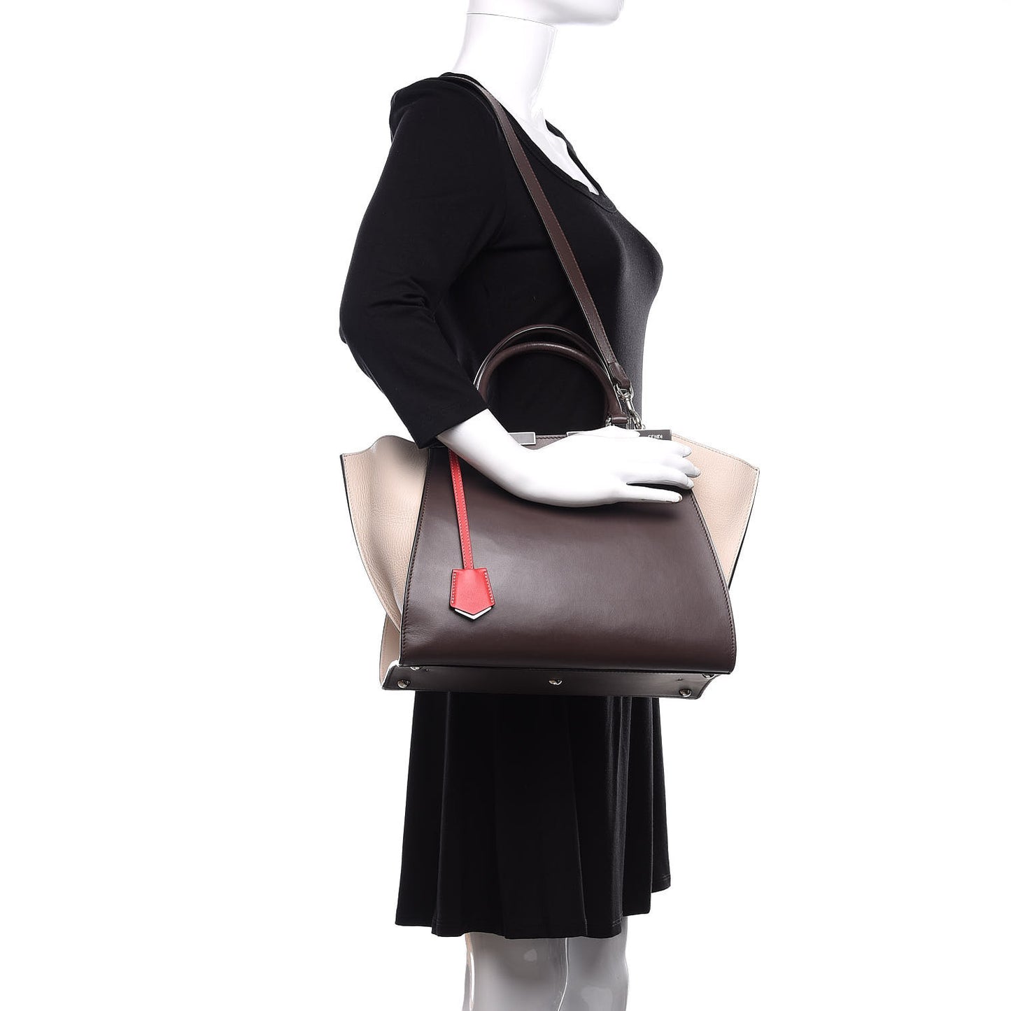 Calfskin Petite 3Jours Tote Marrone Camelia Ice