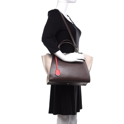 Fendi Calfskin Petite 3Jours Tote Marrone Camelia Ice 2 of 14