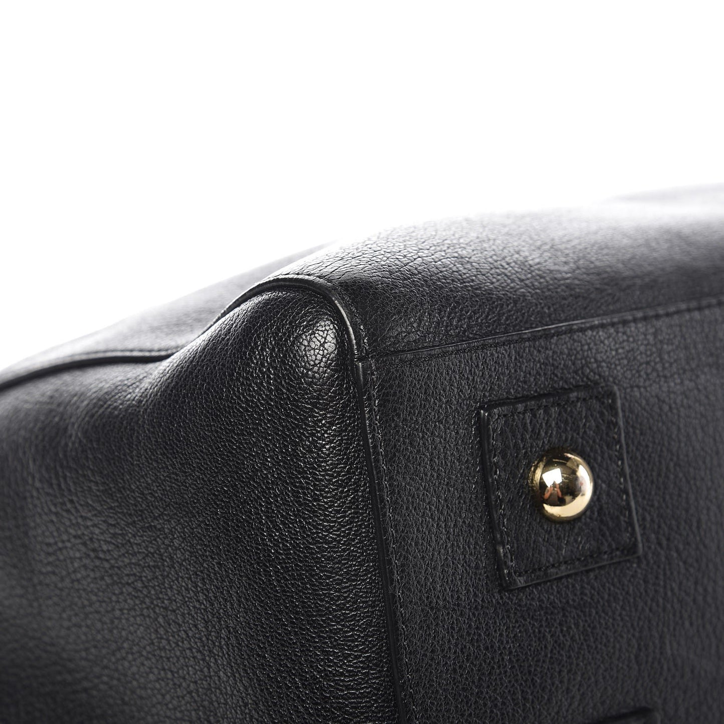 Glossy Goatskin Medium Del Rey Satchel Black